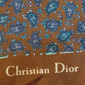 Vintage Christian Dior Scarf 100% Silk 100% Wool